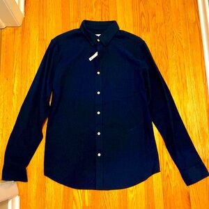 Goodfellow & Co. Navy Blue Slim-Fit Button-Down Shirt Size Medium